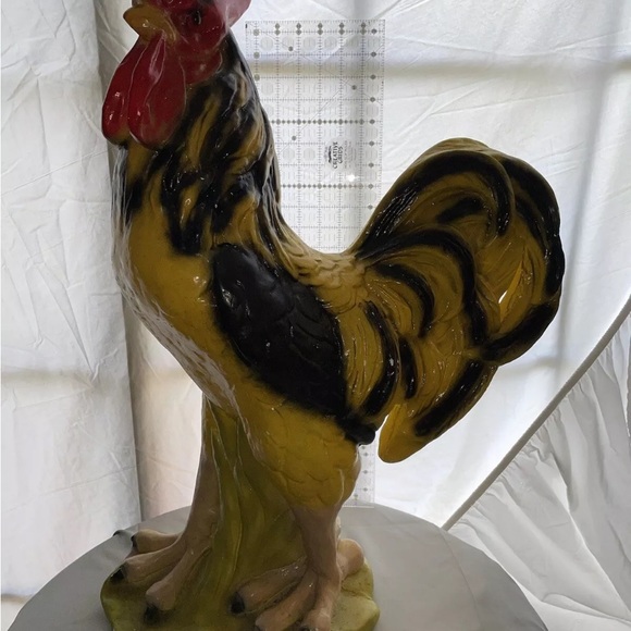 Vintage Chalkware HUGE ROOSTER STATUE 28” very nice! RARE - Picture 7 of 12